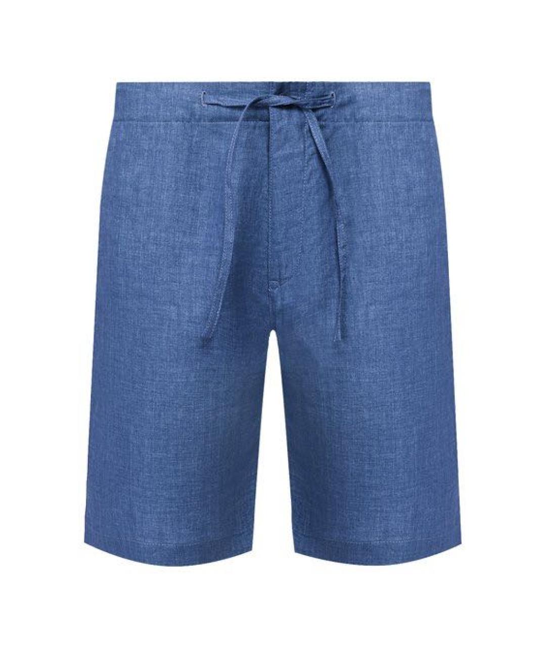 LORO PIANA Синие льняные шорты, фото 1
