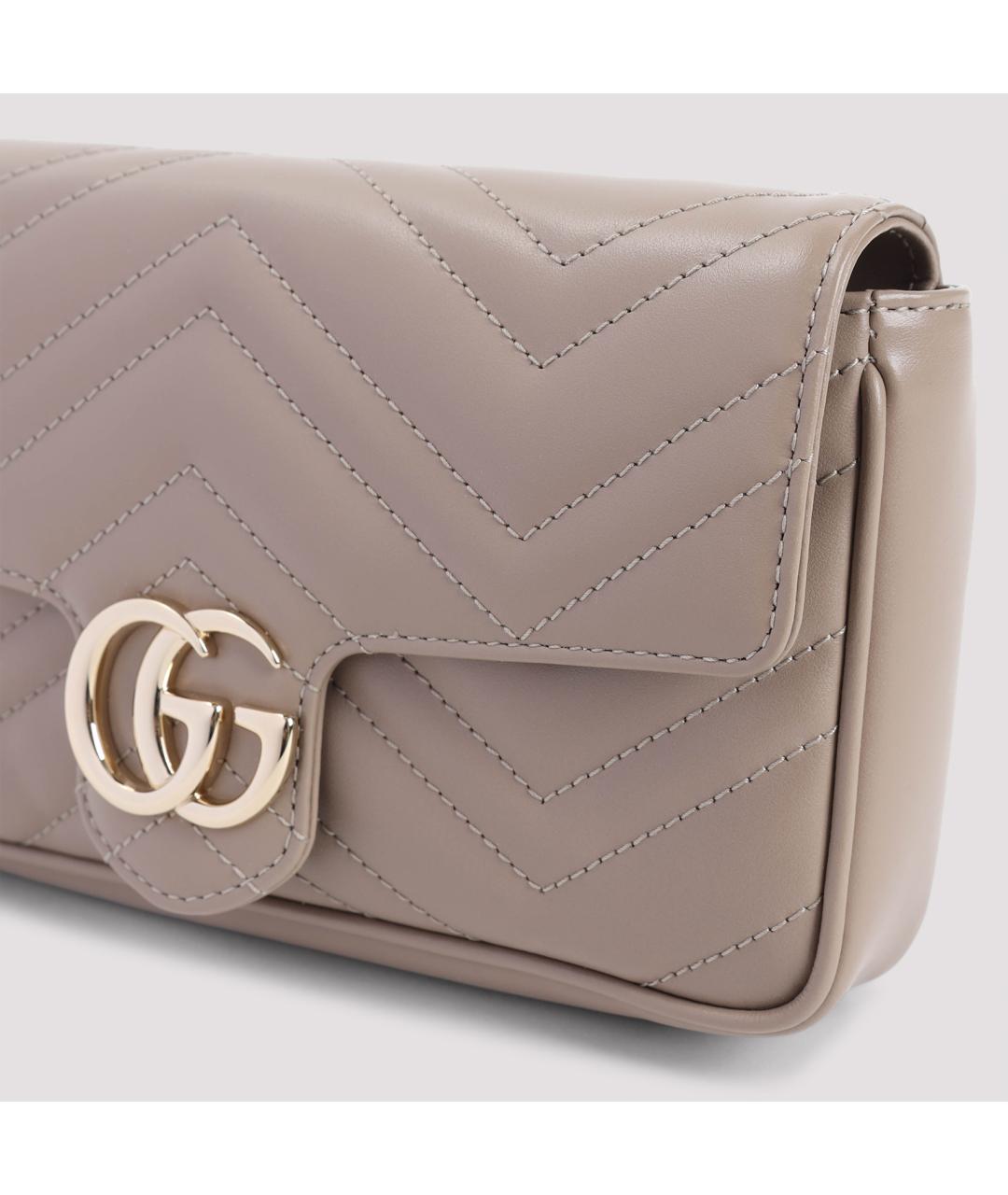 GUCCI Бежевая кожаная сумка через плечо, фото 4