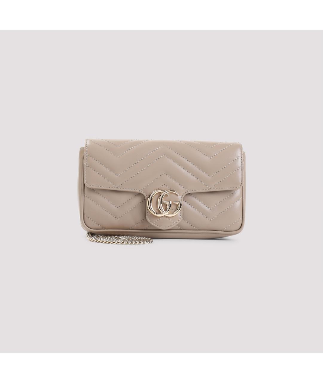 GUCCI Бежевая кожаная сумка через плечо, фото 2