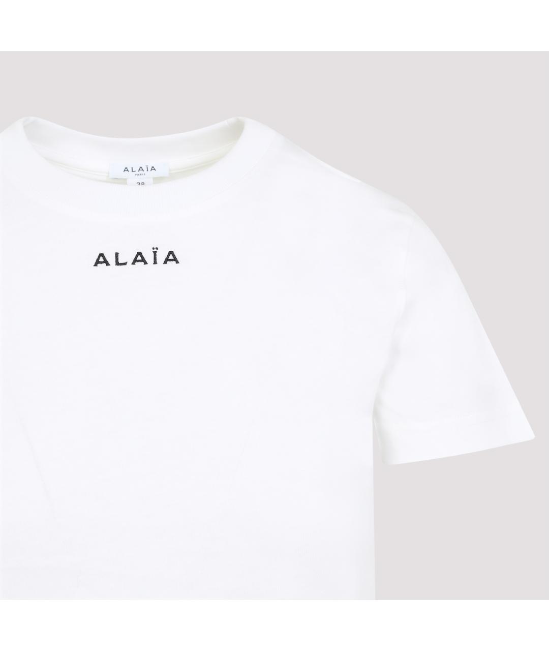 ALAIA Белая хлопковая футболка, фото 4