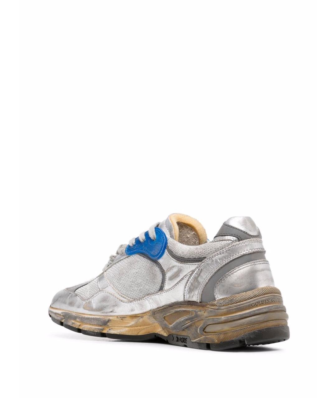 GOLDEN GOOSE DELUXE BRAND Серебряные кожаные кроссовки, фото 4