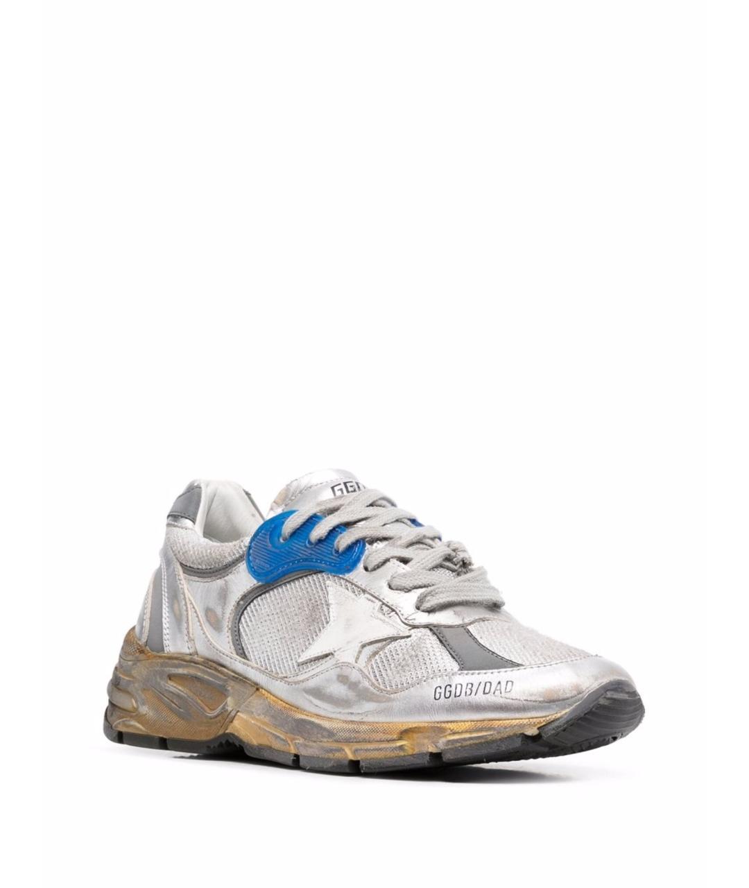 GOLDEN GOOSE DELUXE BRAND Серебряные кожаные кроссовки, фото 3
