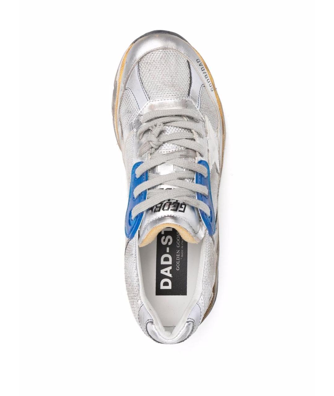 GOLDEN GOOSE DELUXE BRAND Серебряные кожаные кроссовки, фото 2