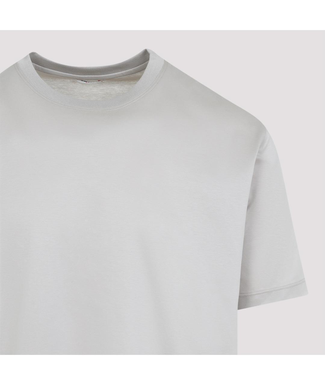 KITON Серая хлопковая футболка, фото 3