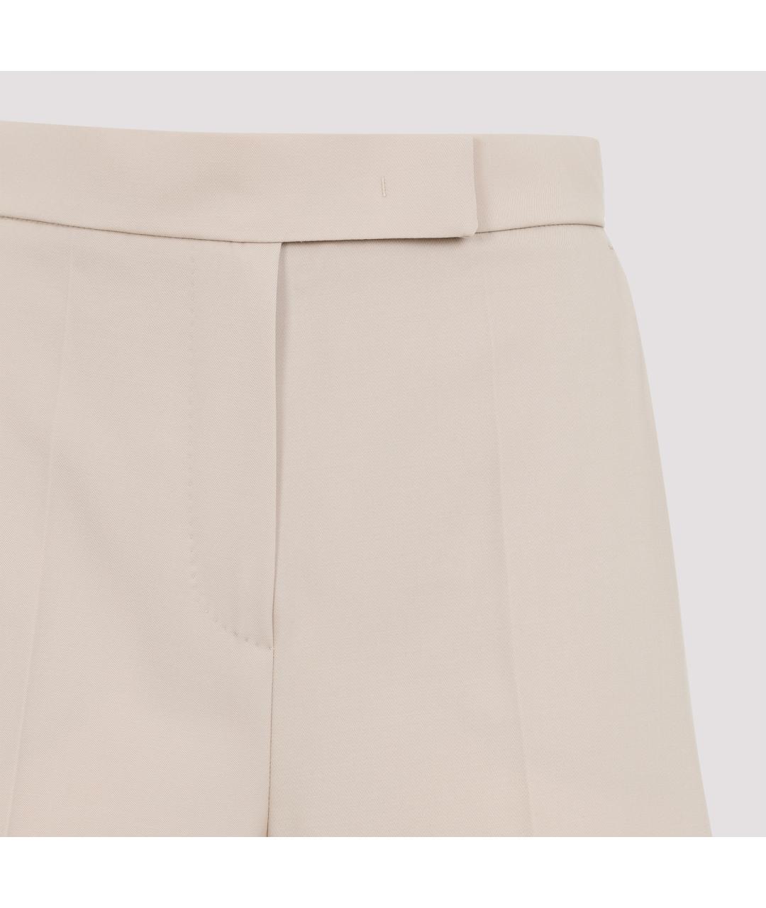 MAX MARA Бежевые шерстяные прямые брюки, фото 4