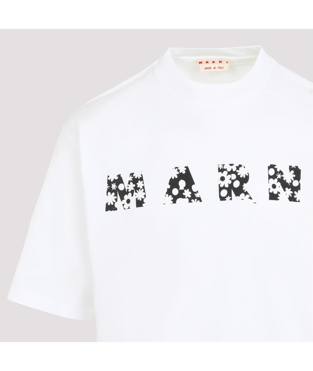 MARNI Белая хлопковая футболка, фото 3