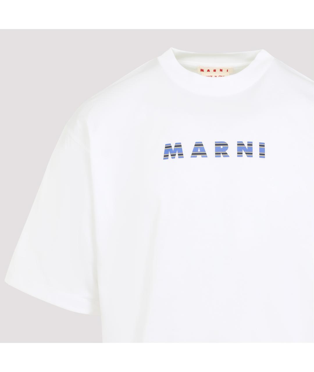 MARNI Белая хлопковая футболка, фото 3