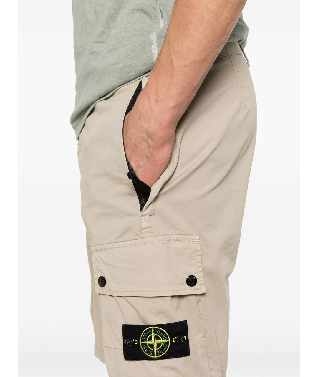 STONE ISLAND Бежевые шорты, фото 4
