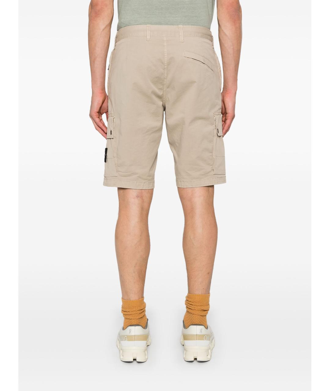 STONE ISLAND Бежевые шорты, фото 5