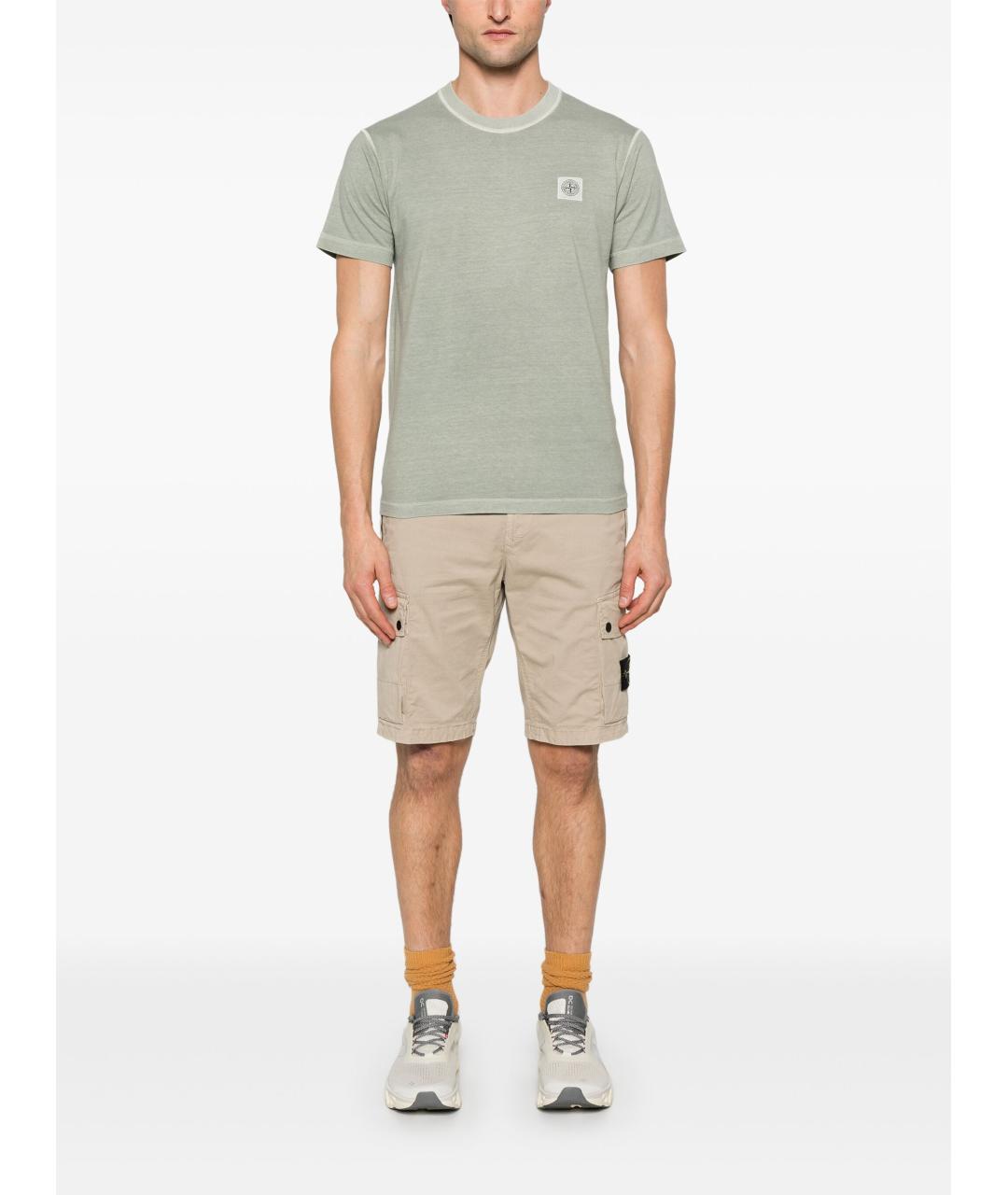 STONE ISLAND Бежевые шорты, фото 2