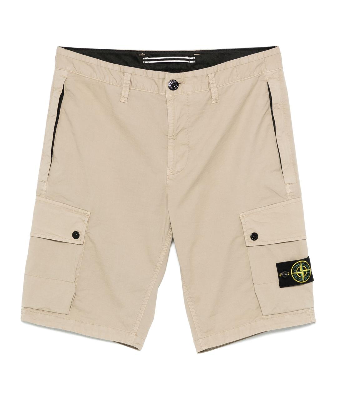 STONE ISLAND Бежевые шорты, фото 1