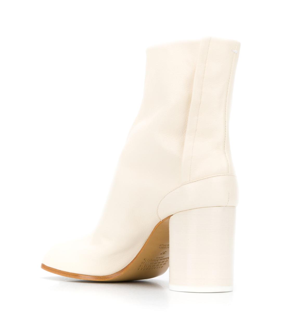 MAISON MARGIELA Бежевые кожаные ботильоны, фото 3