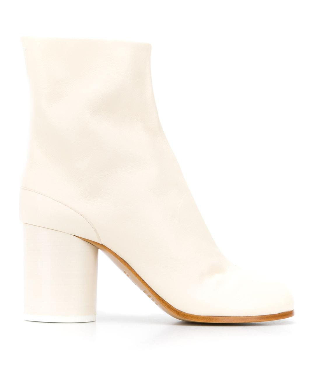 MAISON MARGIELA Бежевые кожаные ботильоны, фото 1