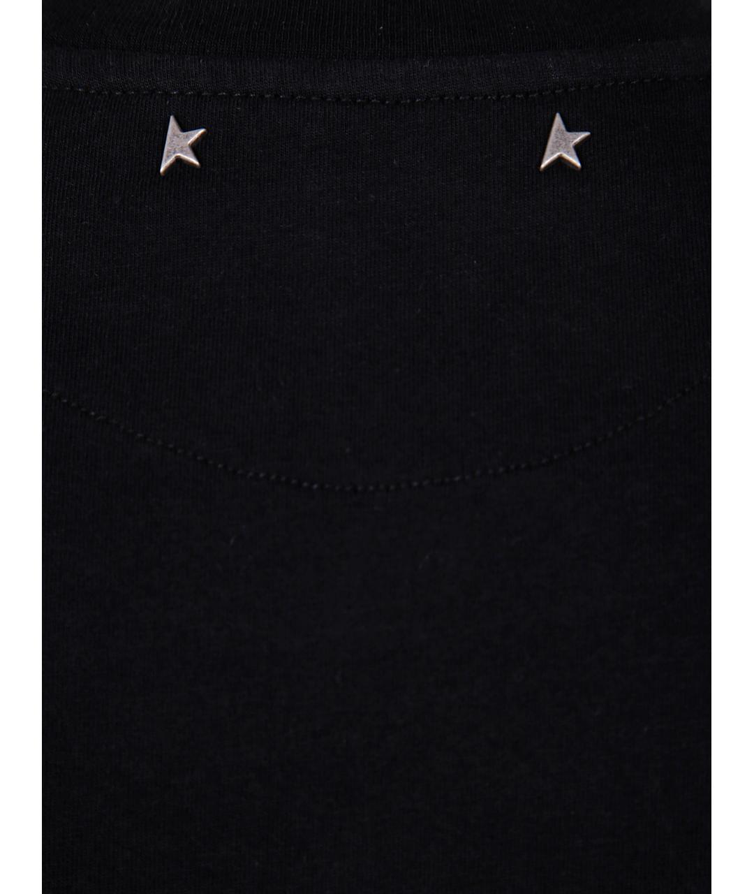 GOLDEN GOOSE DELUXE BRAND Черная хлопковая футболка, фото 3
