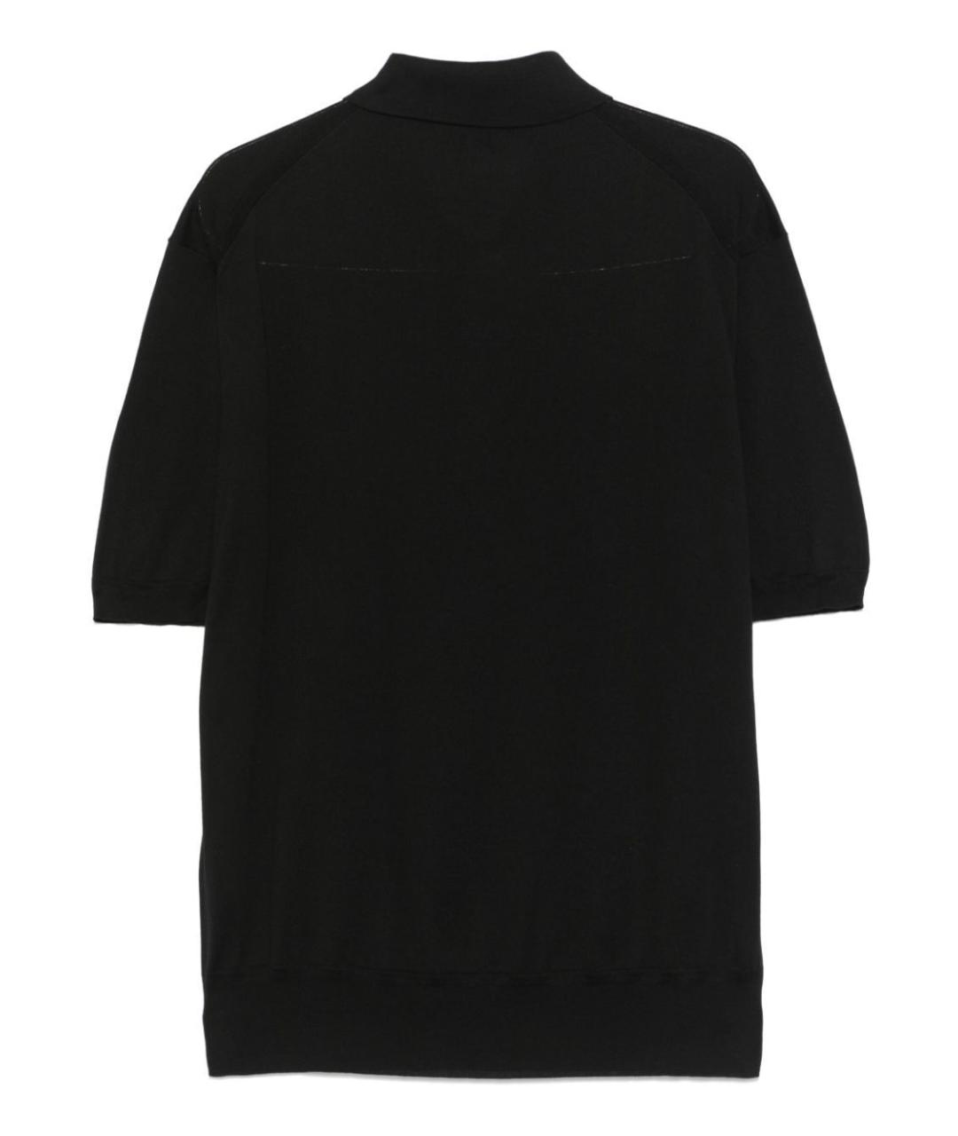 TOM FORD Черное хлопковое поло с коротким рукавом, фото 2