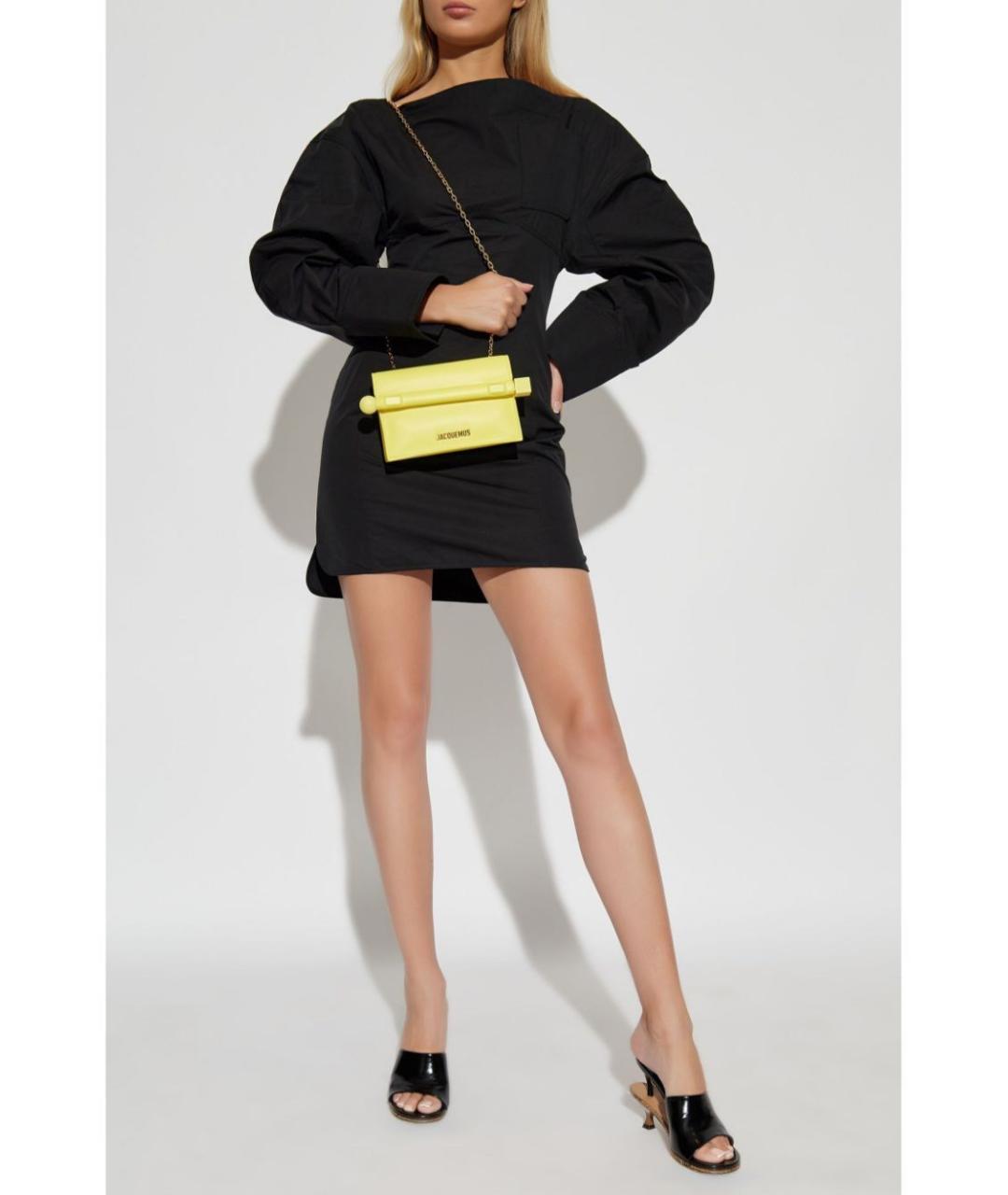 JACQUEMUS Черное хлопковое повседневное платье, фото 4