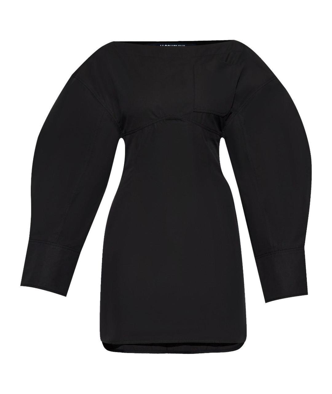 JACQUEMUS Черное хлопковое повседневное платье, фото 1