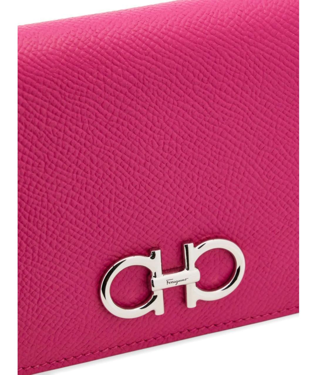FERRAGAMO Розовый кожаный кошелек, фото 5