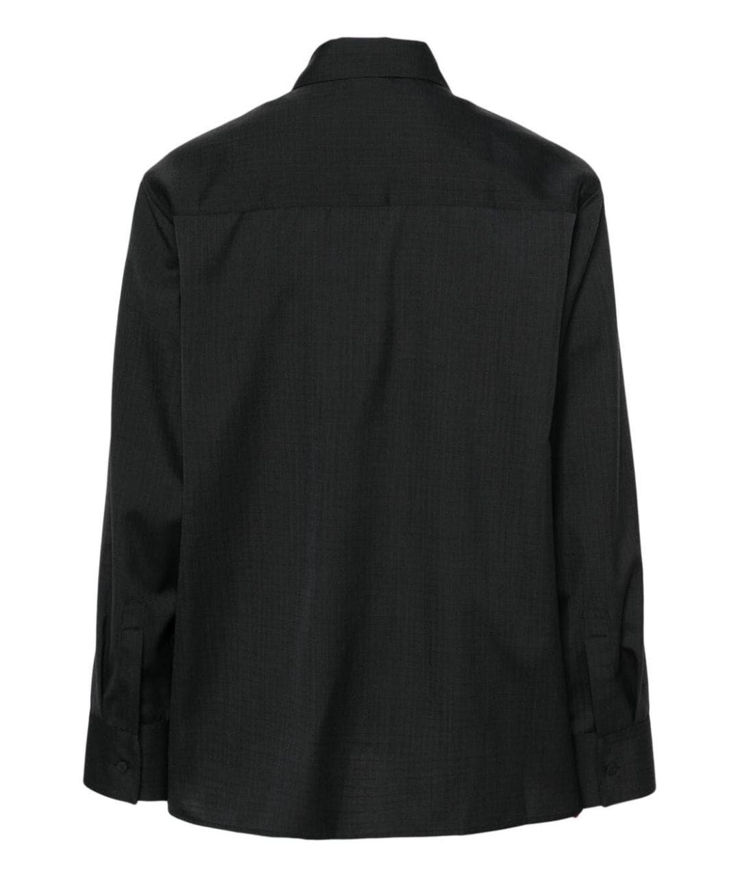 JIL SANDER Черная шерстяная кэжуал рубашка, фото 2