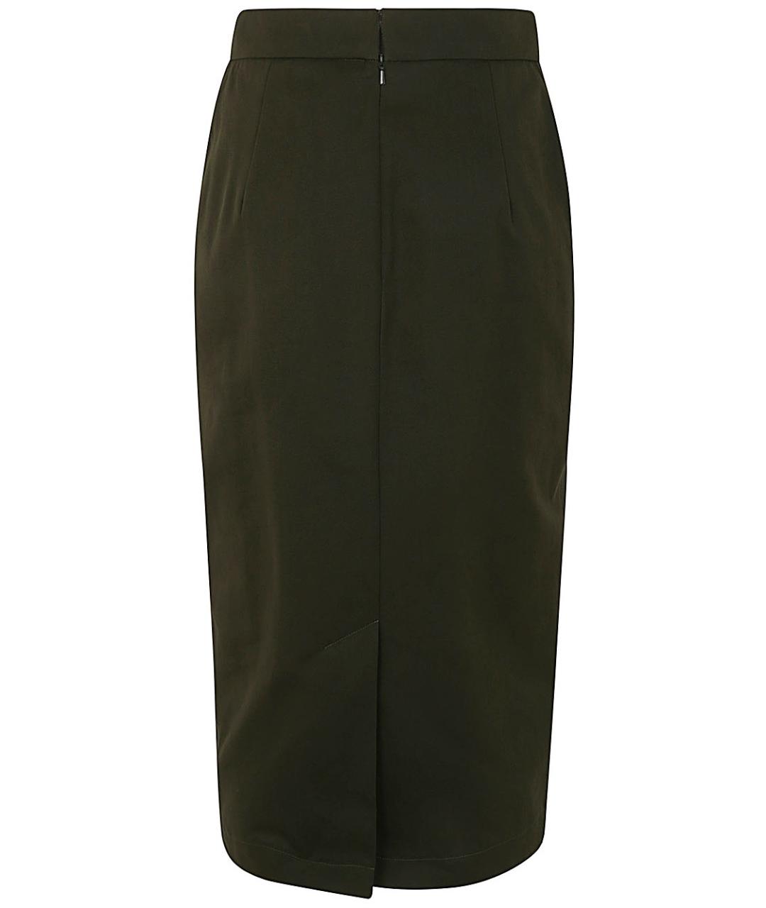 MAX MARA Зеленая хлопковая юбка миди, фото 2