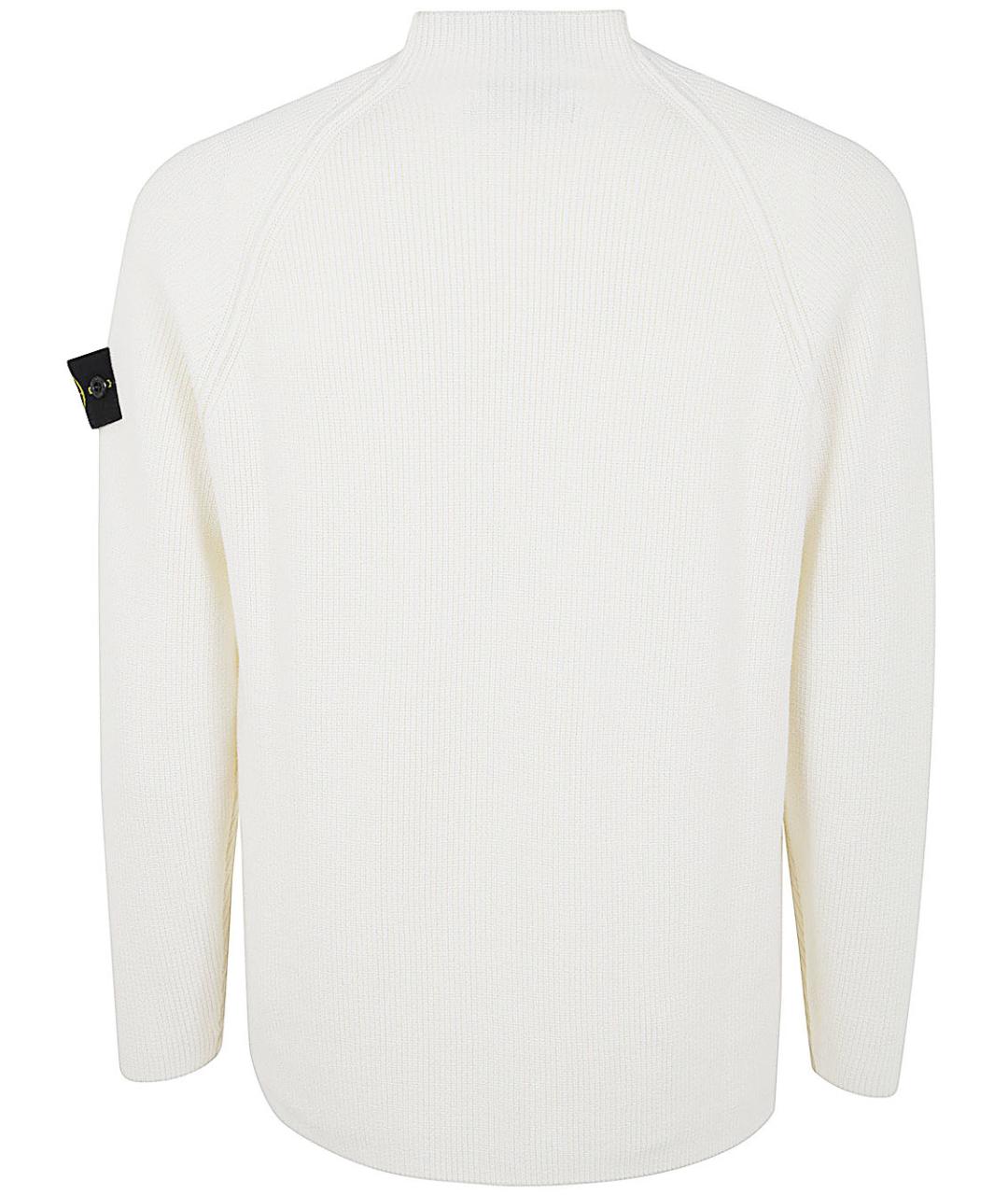 STONE ISLAND Белый хлопковый джемпер / свитер, фото 2