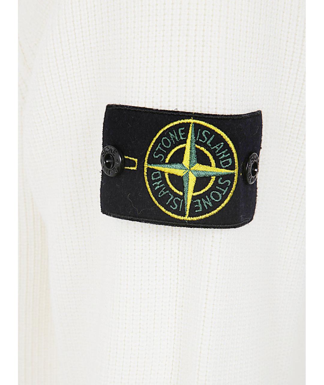 STONE ISLAND Белый хлопковый джемпер / свитер, фото 3