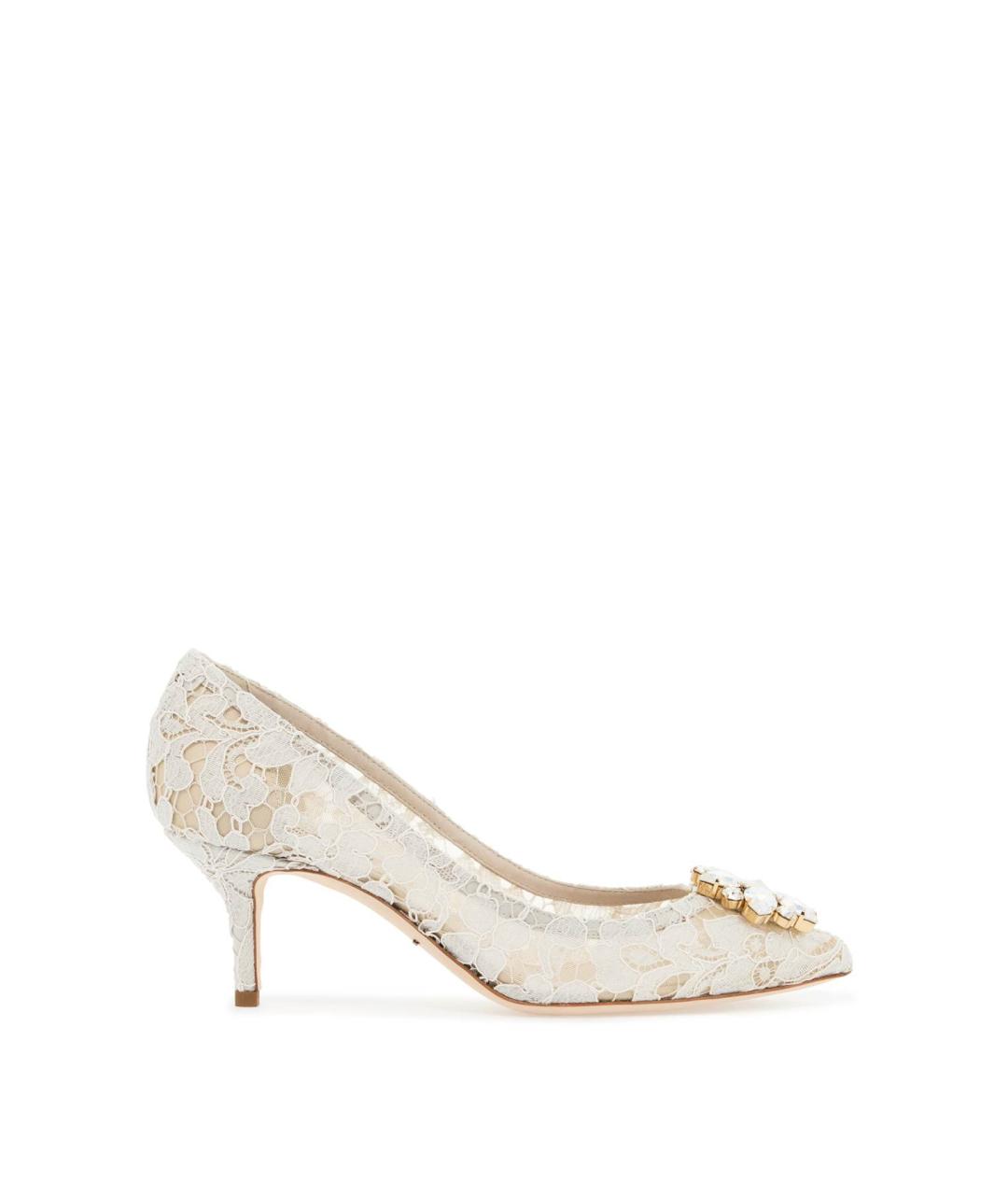 DOLCE&GABBANA Бежевые текстильные туфли, фото 1