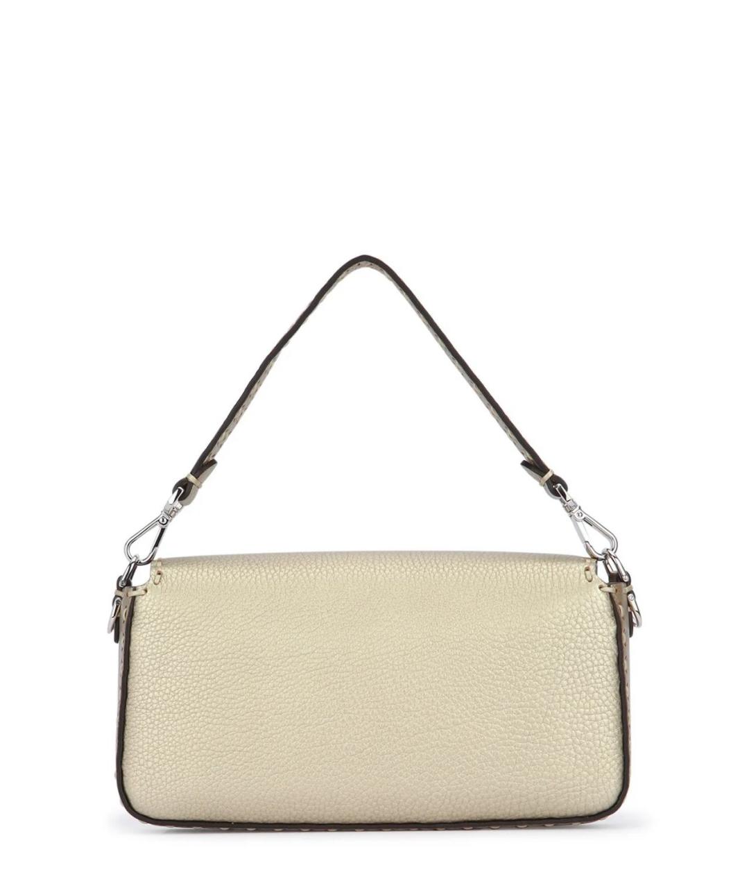 FENDI Бежевая кожаная сумка через плечо, фото 2