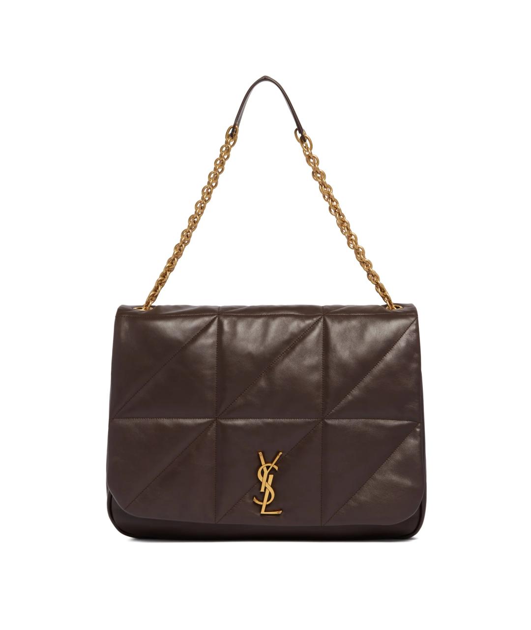 SAINT LAURENT Коричневая кожаная сумка через плечо, фото 1