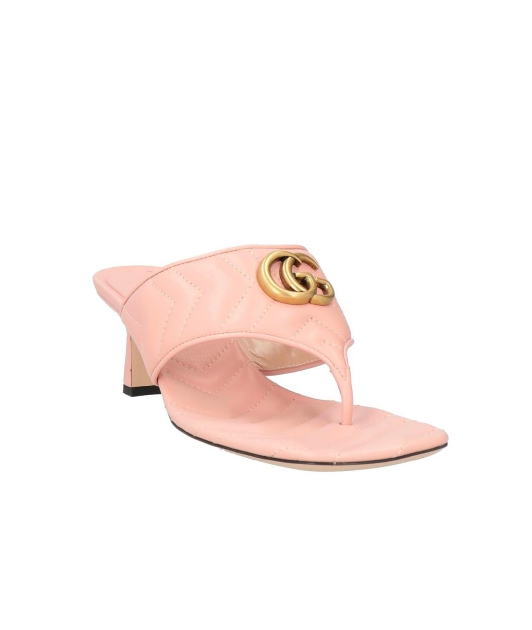 GUCCI Розовые кожаные мюли, фото 4