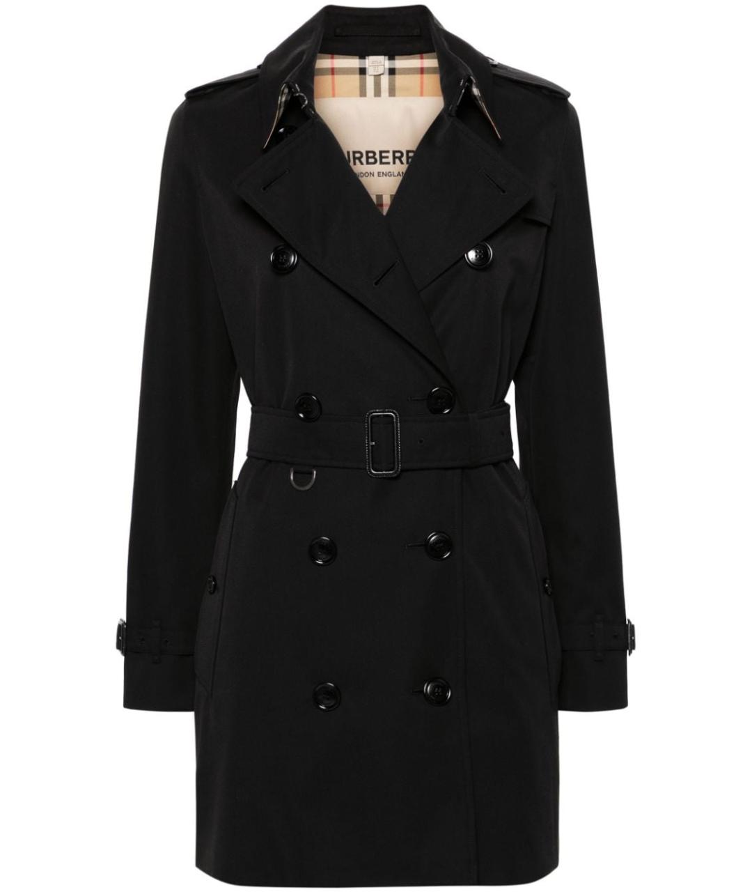 BURBERRY Черное хлопковое пальто, фото 1