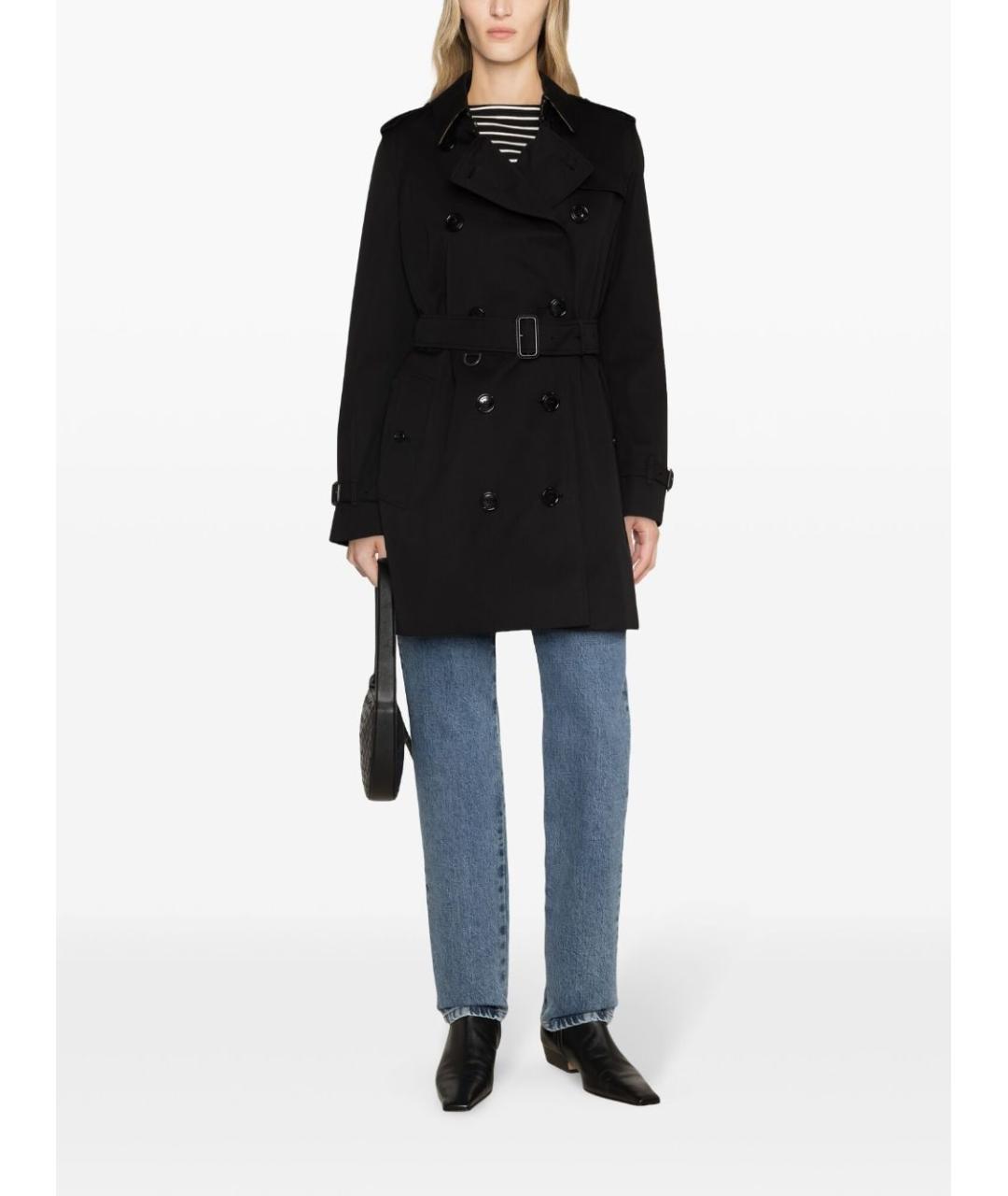 BURBERRY Черное хлопковое пальто, фото 2
