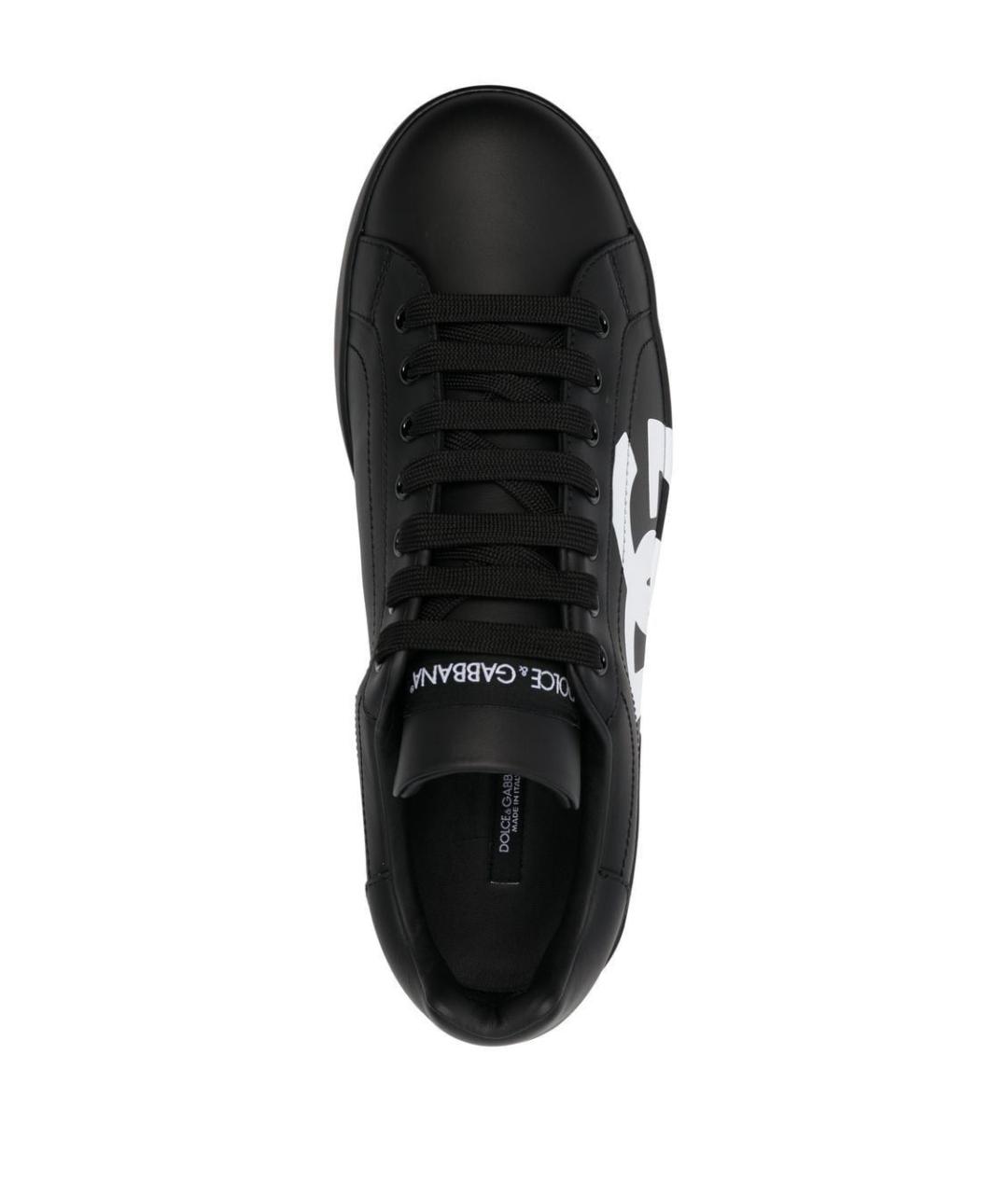 DOLCE&GABBANA Черные кожаные низкие кроссовки / кеды, фото 4