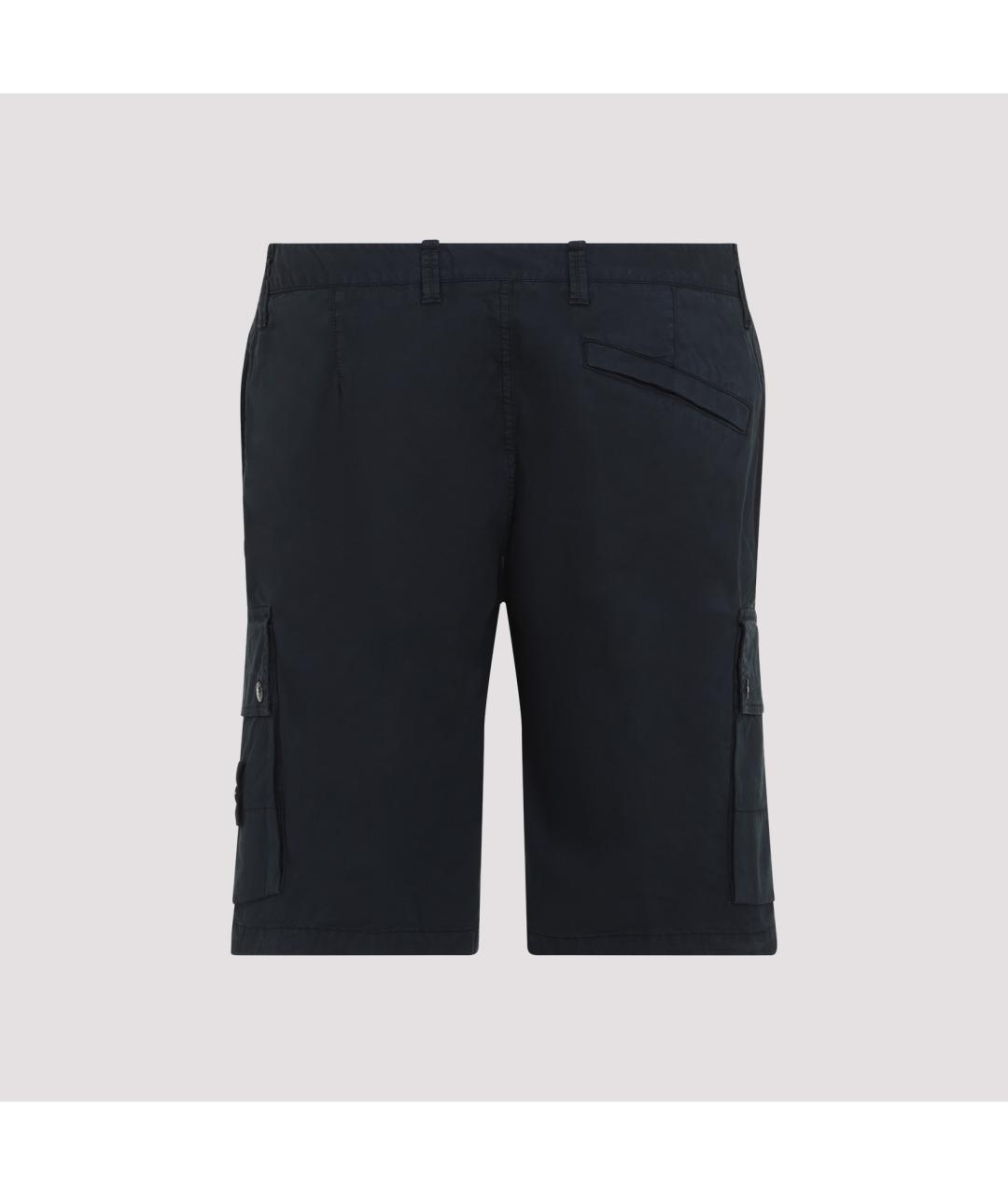 STONE ISLAND Темно-синие хлопковые шорты, фото 3