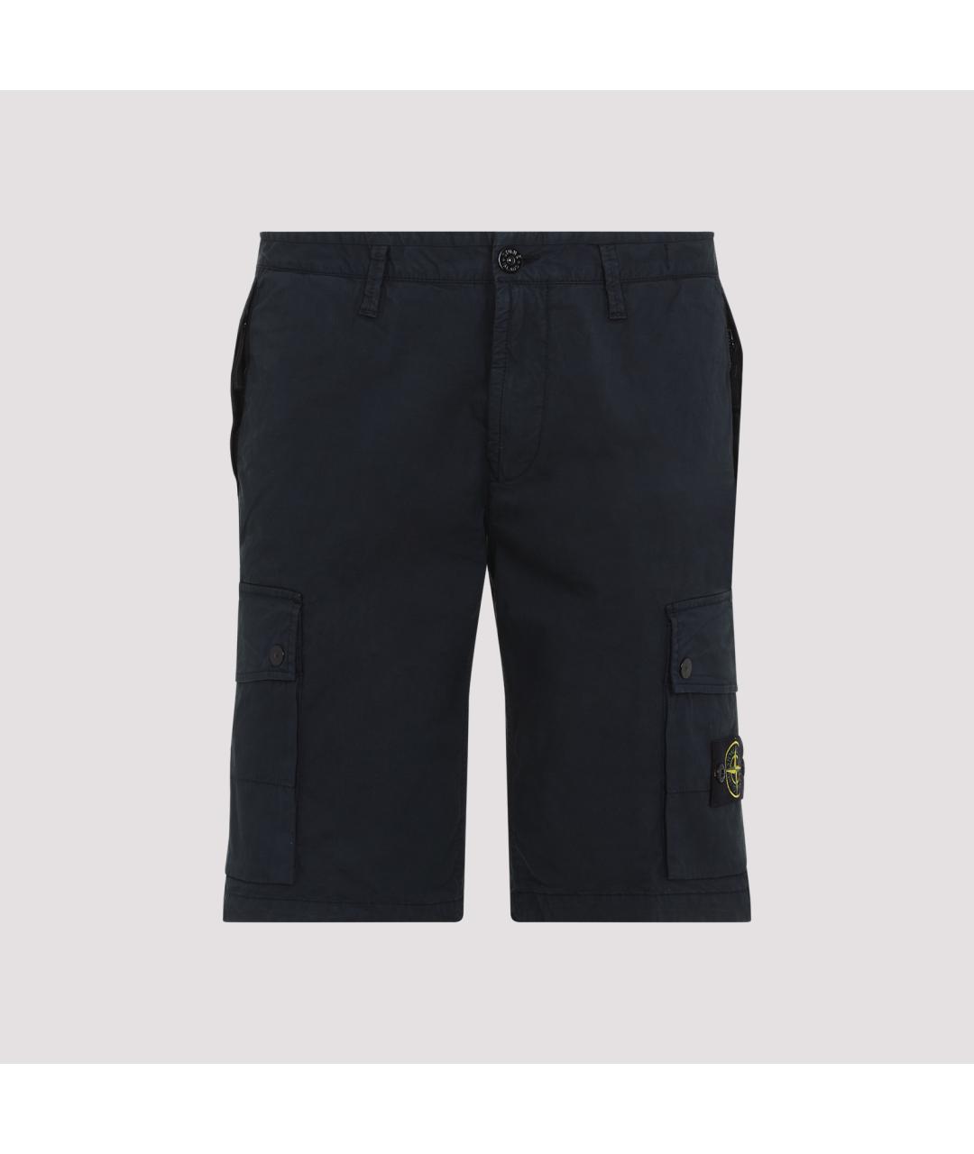STONE ISLAND Темно-синие хлопковые шорты, фото 2