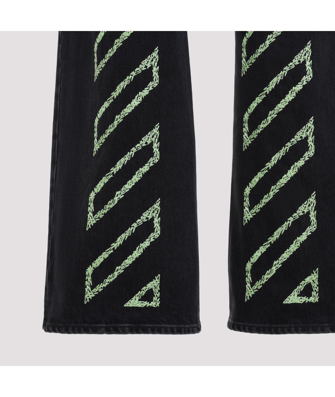 OFF-WHITE Черные хлопковые повседневные брюки, фото 4