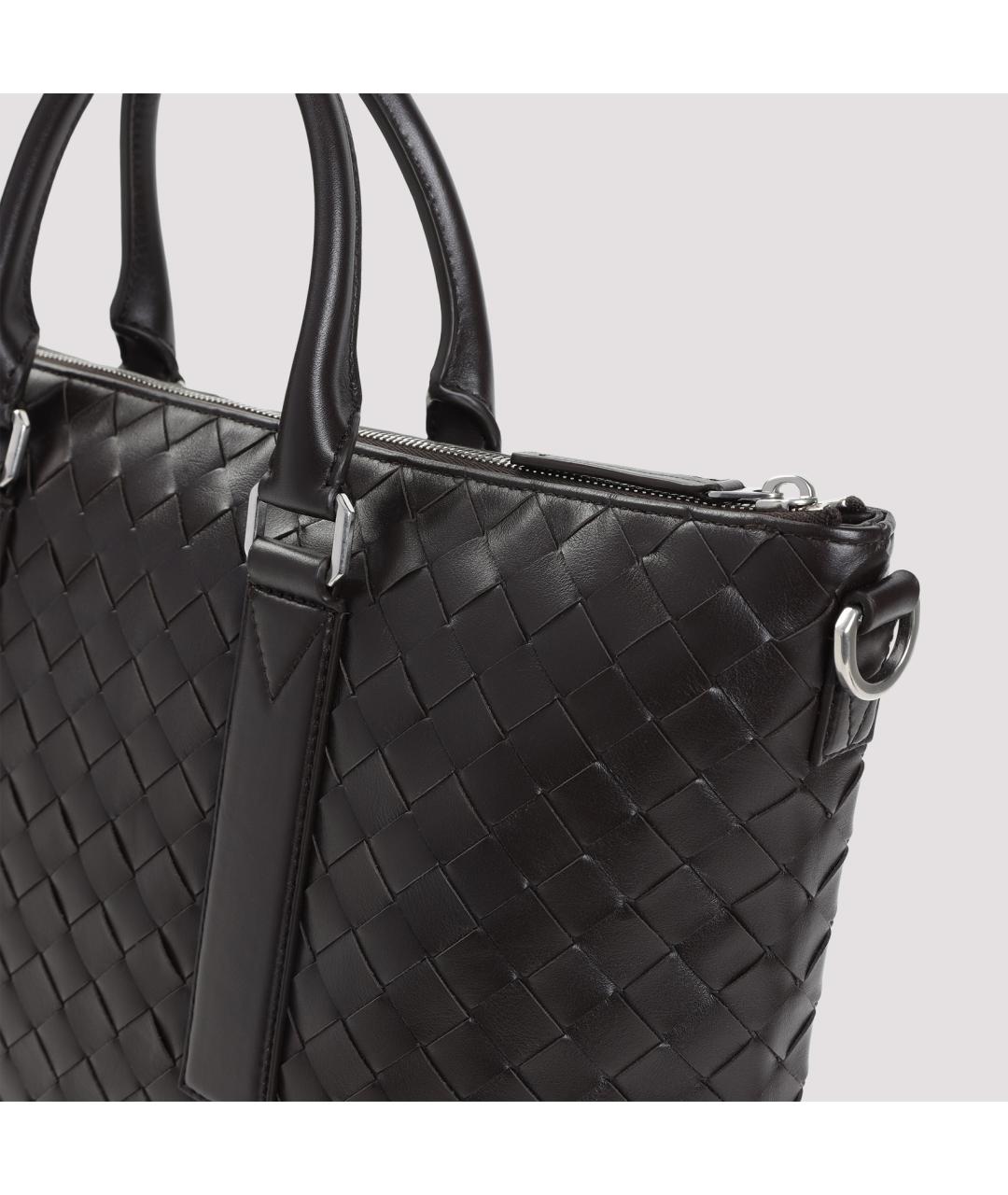 BOTTEGA VENETA Коричневый кожаный портфель, фото 4