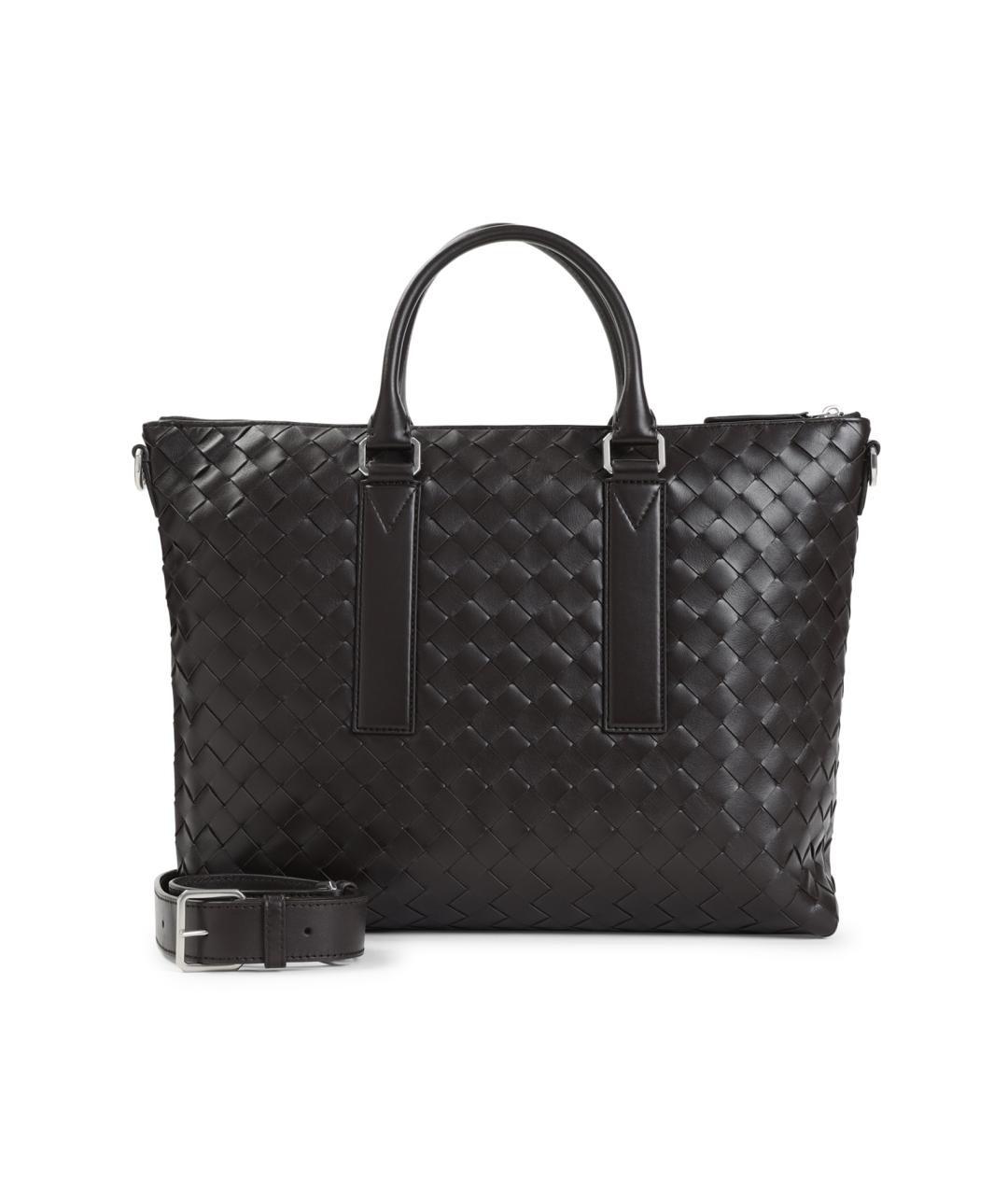 BOTTEGA VENETA Коричневый кожаный портфель, фото 1