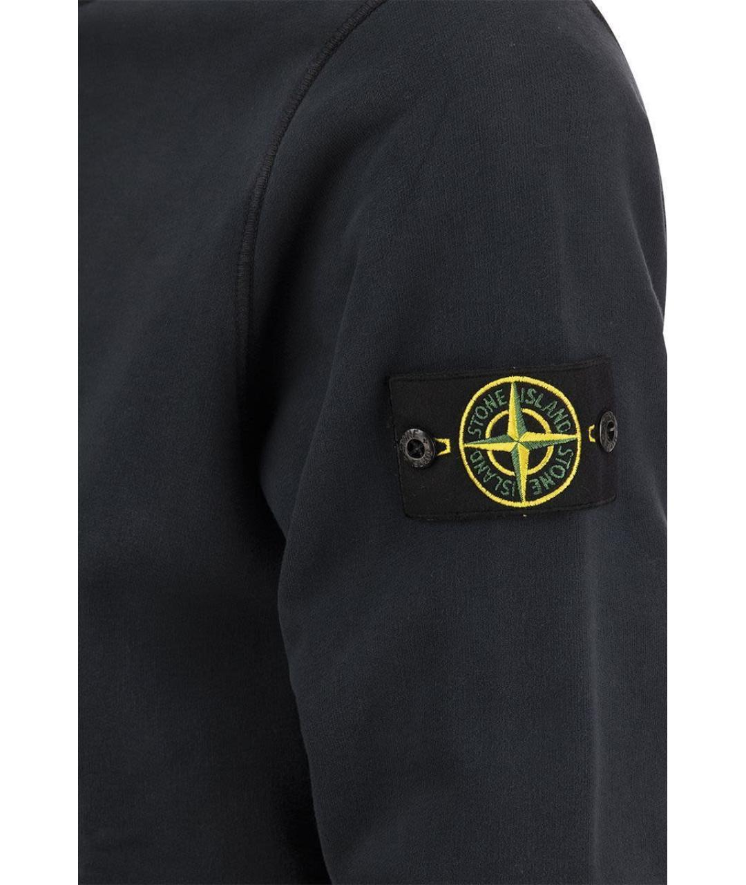 STONE ISLAND Темно-синий хлопковый джемпер / свитер, фото 4