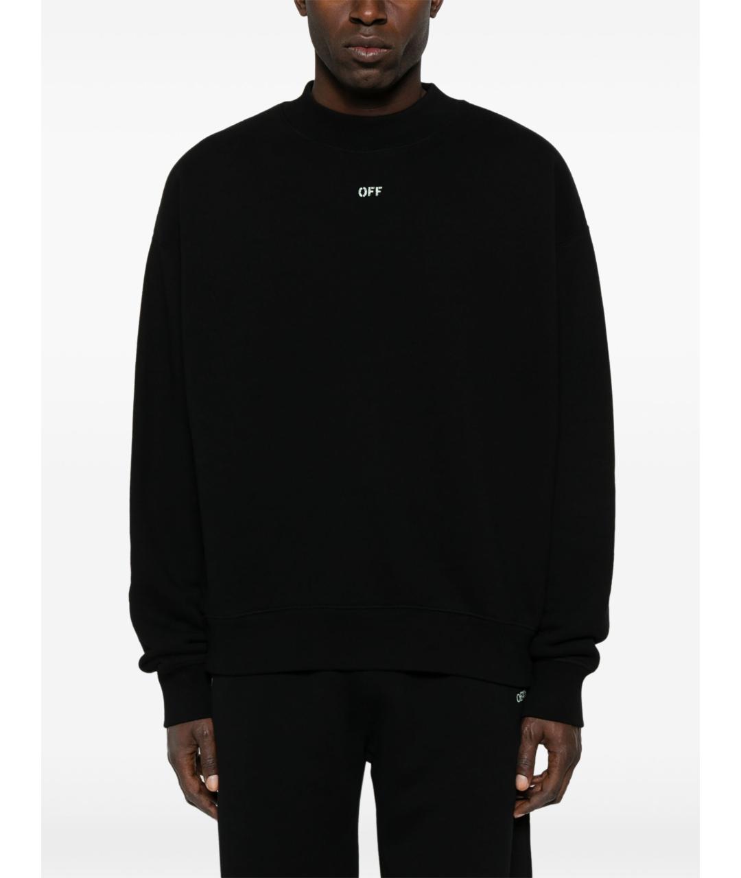 OFF-WHITE Черный хлопковый джемпер / свитер, фото 4
