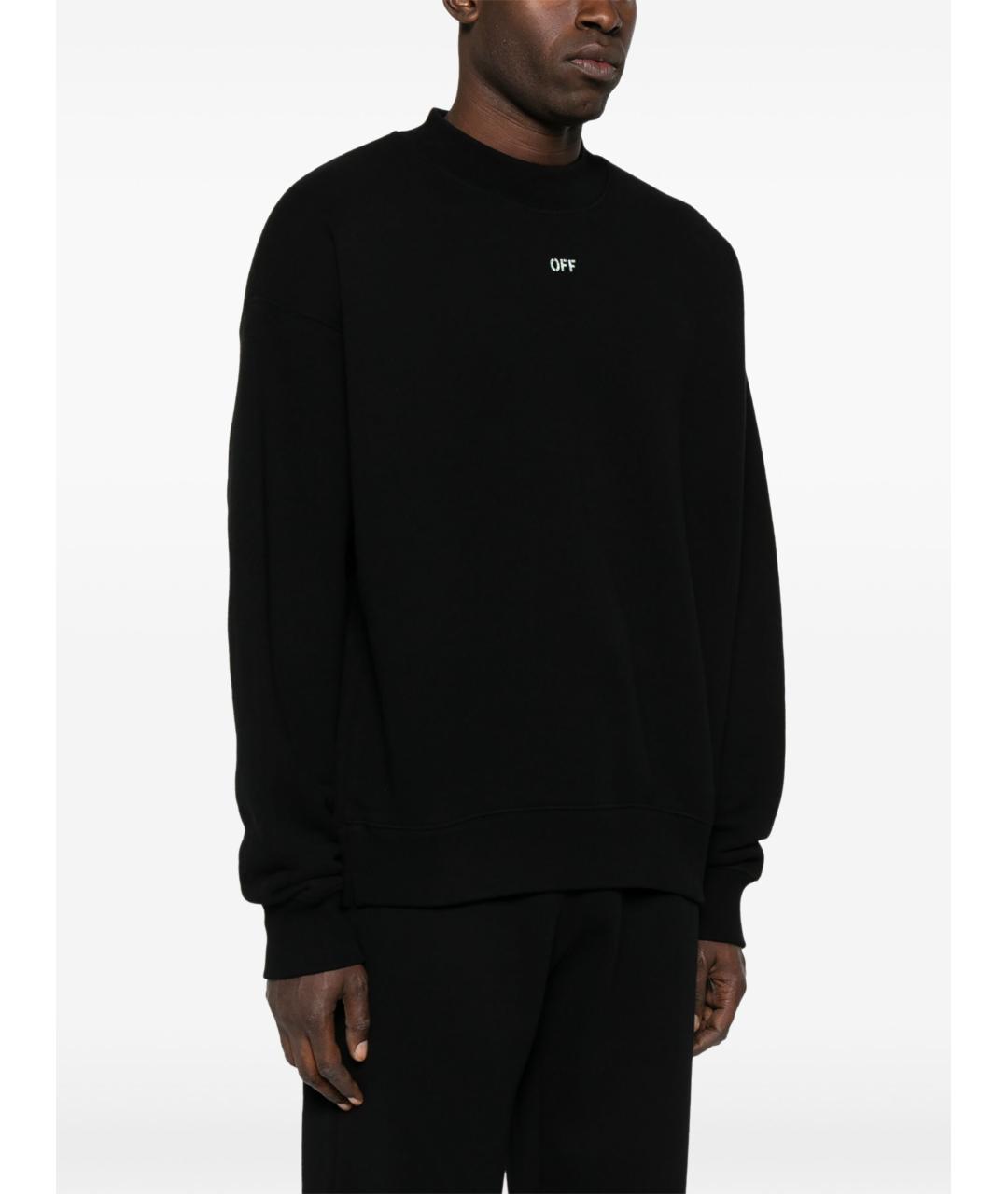 OFF-WHITE Черный хлопковый джемпер / свитер, фото 3