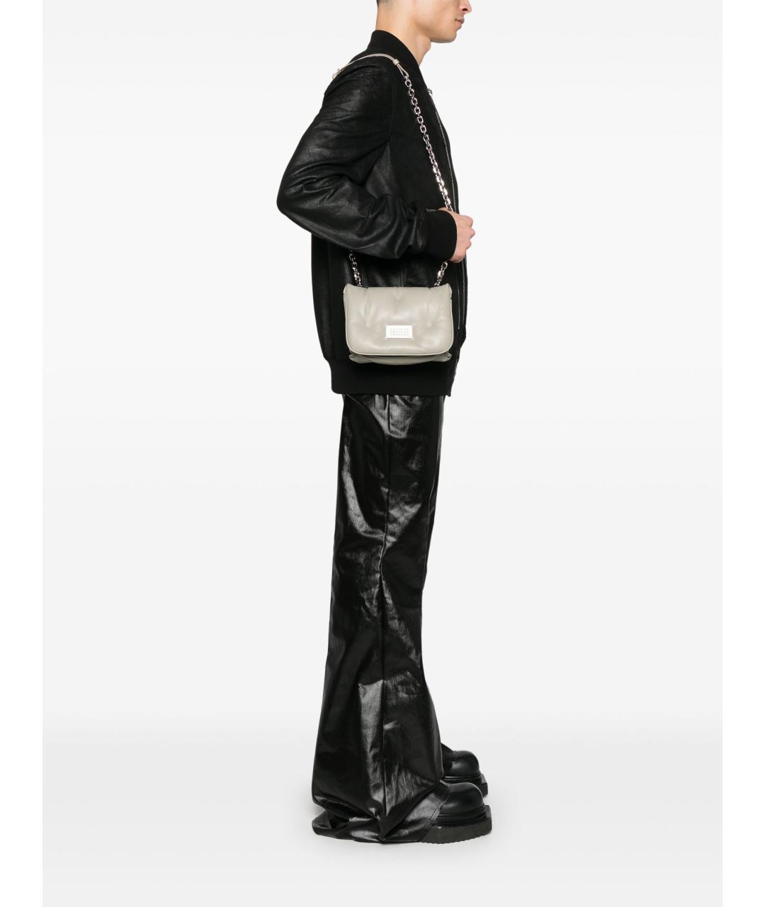 MAISON MARGIELA Бежевая кожаная сумка через плечо, фото 3