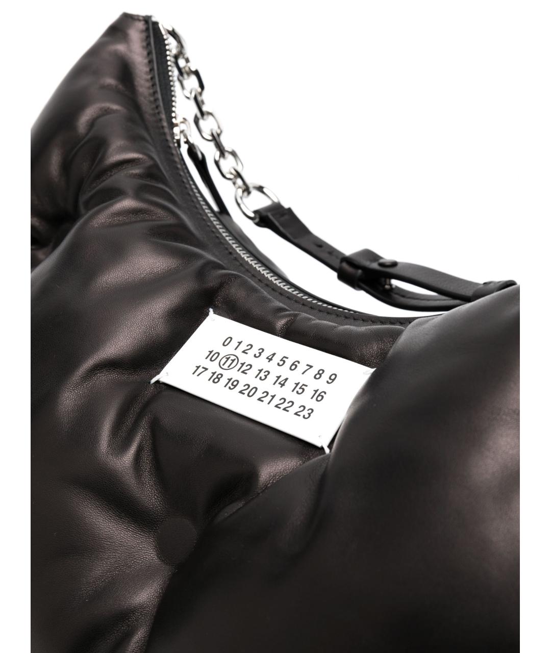 MAISON MARGIELA Черная кожаная сумка на плечо, фото 5