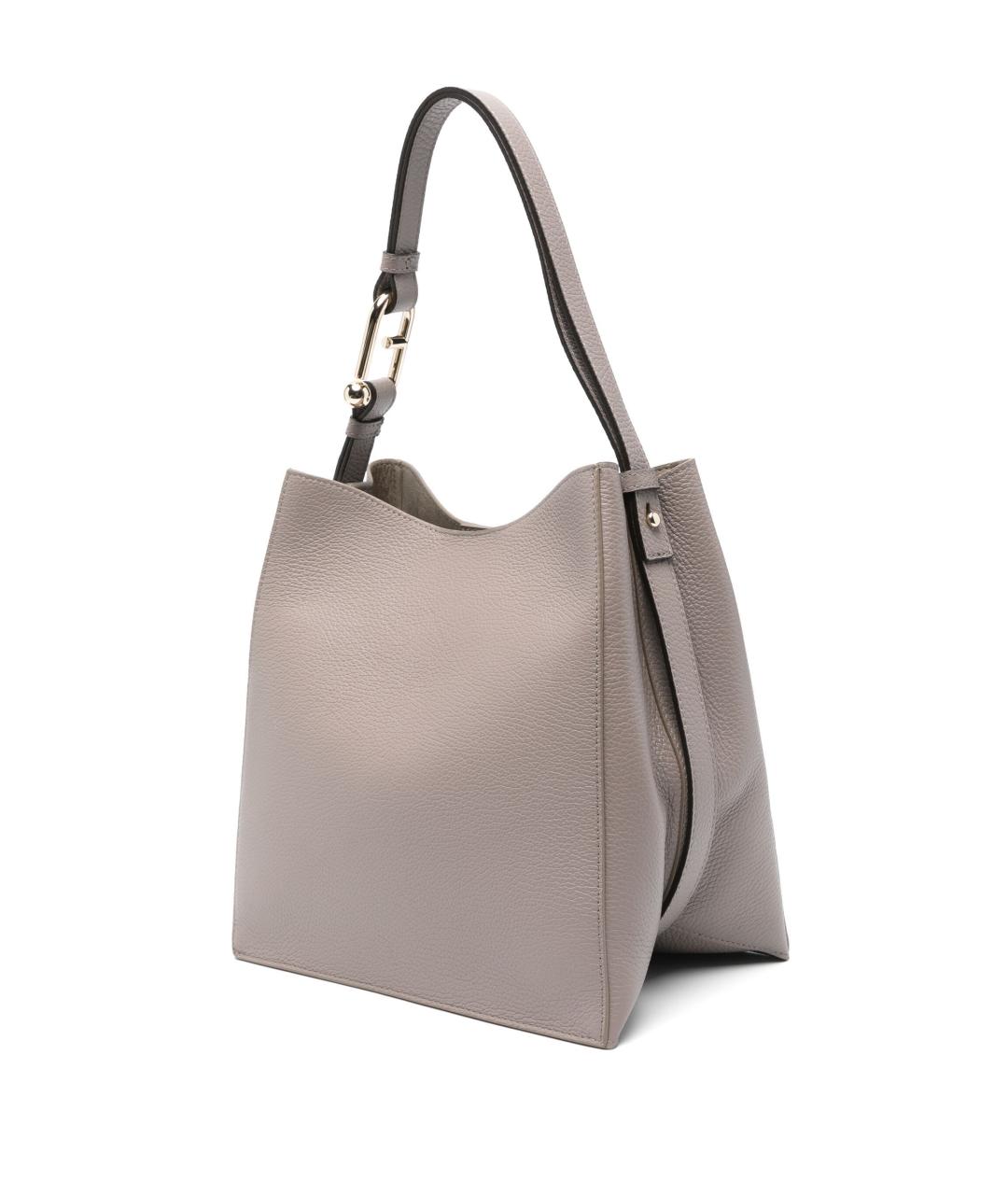 FURLA Серая кожаная сумка тоут, фото 3