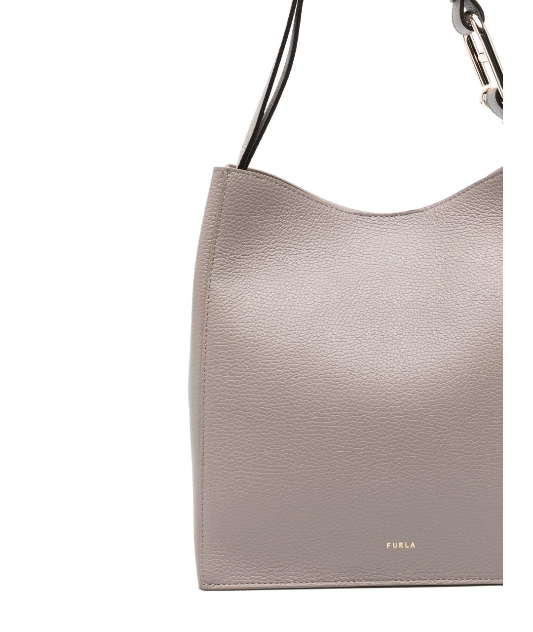 FURLA Серая кожаная сумка тоут, фото 4