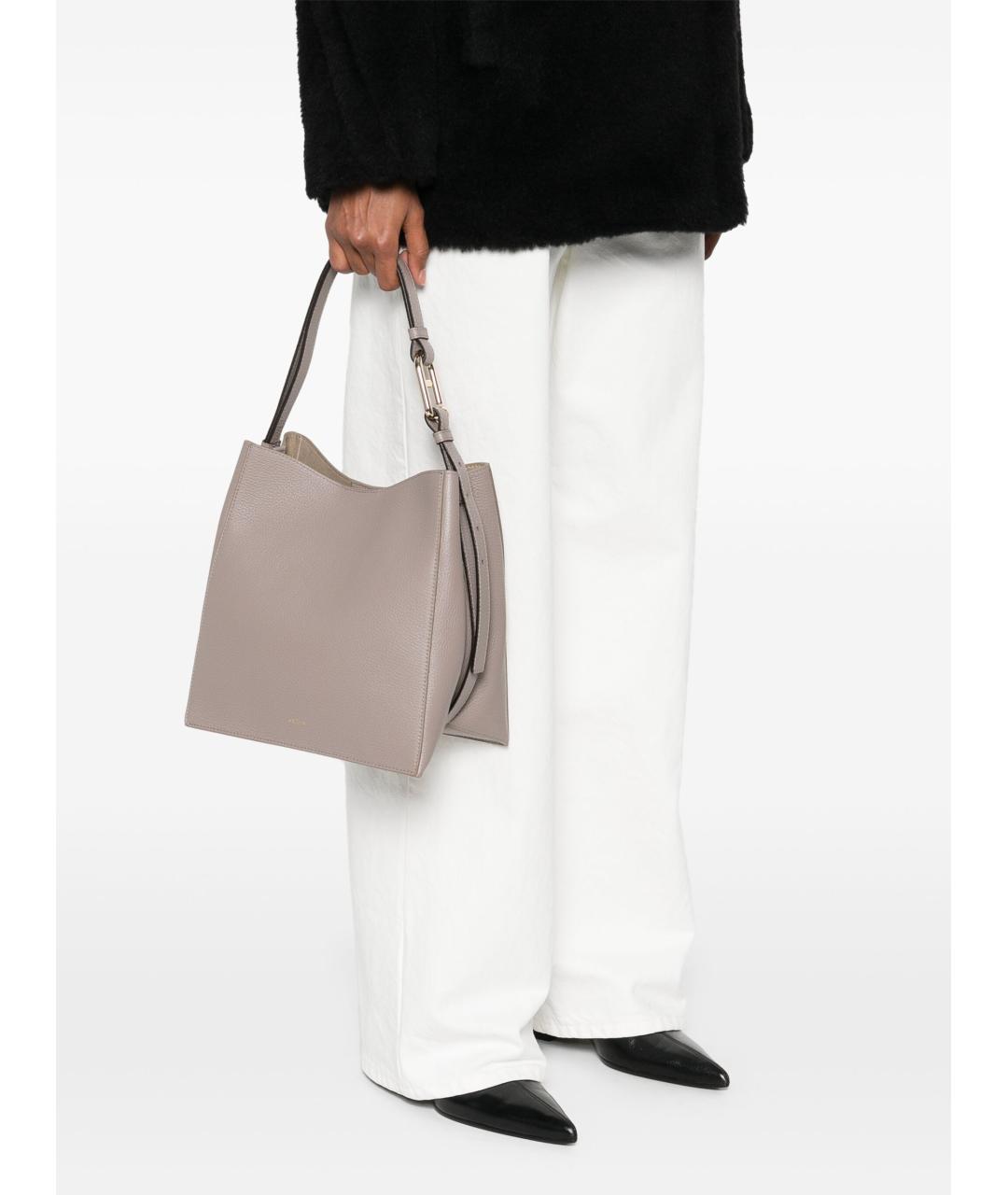 FURLA Серая кожаная сумка тоут, фото 2