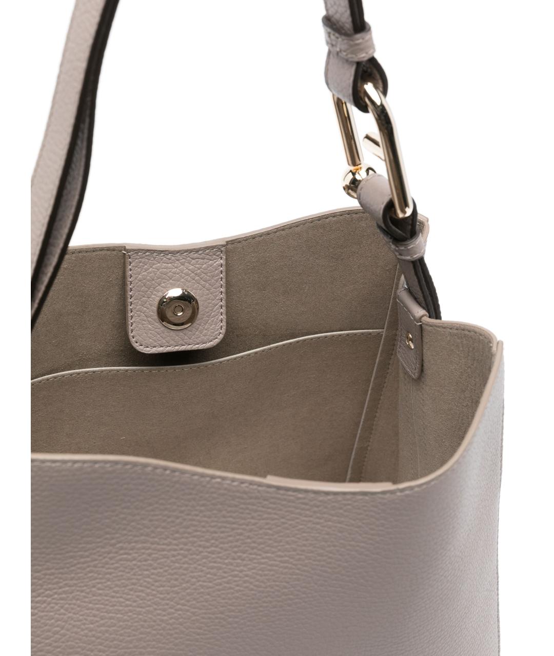 FURLA Серая кожаная сумка тоут, фото 5