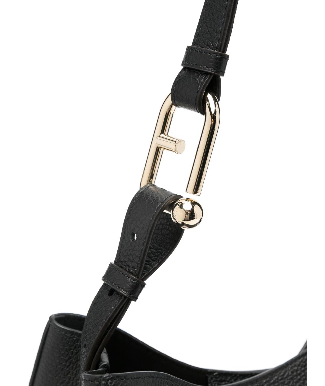 FURLA Черная кожаная сумка тоут, фото 5