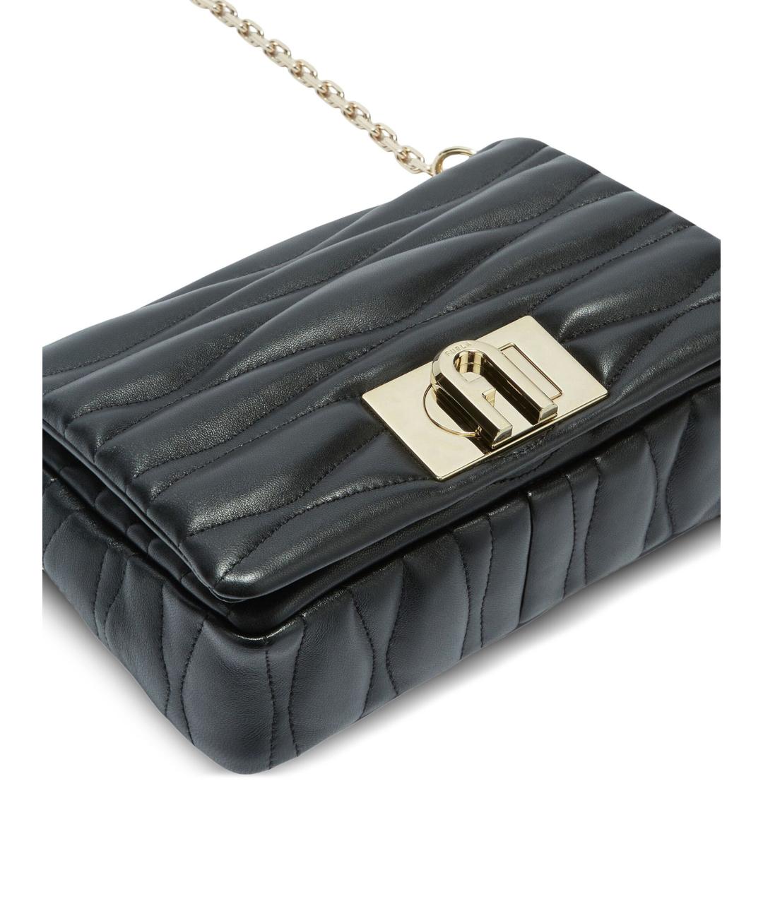 FURLA Черная кожаная сумка через плечо, фото 4