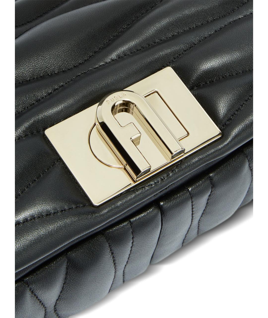 FURLA Черная кожаная сумка через плечо, фото 2